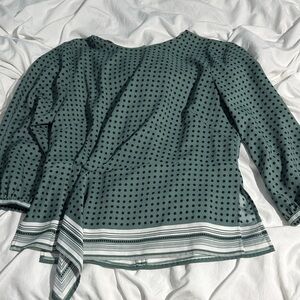 Ann Taylor Teal Polka Dot Blouse